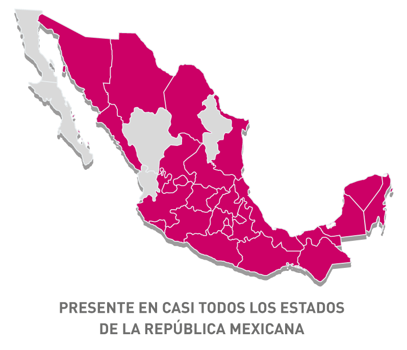 Mapa presencia Profina en México